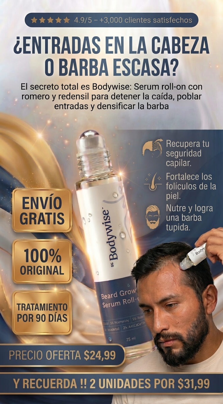 BODYWISE, DEJA A UN LADO LA FALTA DE CABELLO Y GARANTIZA TU MASCULINIDAD! 🧔⭐